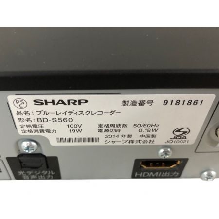 SHARP (シャープ) Blu-rayレコーダー BD-S560 2014年製 - BD-S560