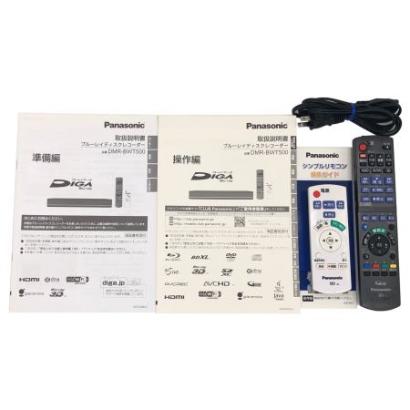 Panasonic (パナソニック) Blu-rayレコーダー DMR-BWT500 2011年製 2番組 500GB HDMI端子×1 VN1HA006219 DMR-BWT500　同時2番組録画　2011年製