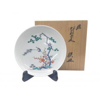 十四代柿右衛門 (ジュウヨンダイカキエモン) 松竹梅鳥文飾皿 共箱付