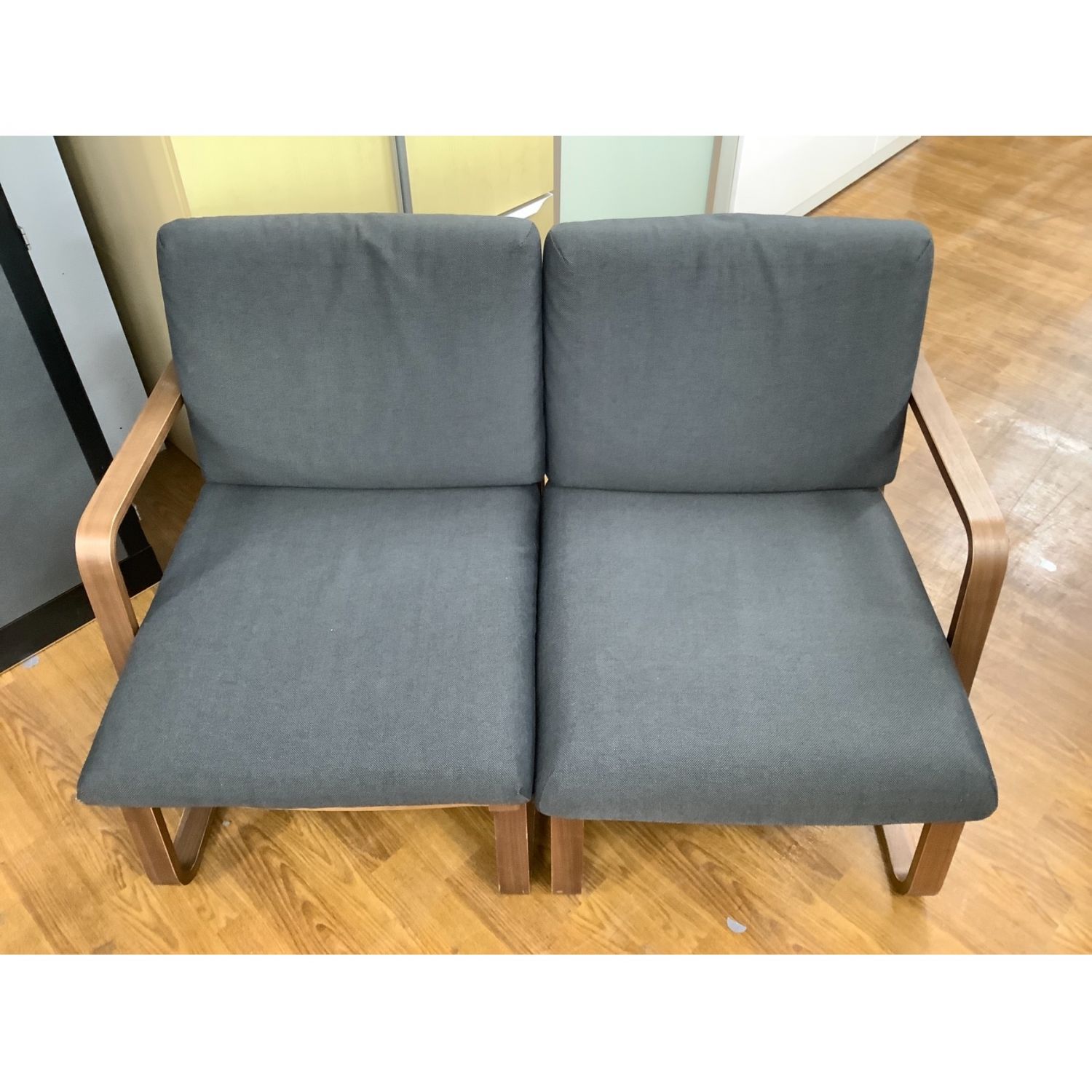 無印良品　ソファチェア　② 無印良品 (ムジルシリョウヒン) 2人掛けソファー ブラウン