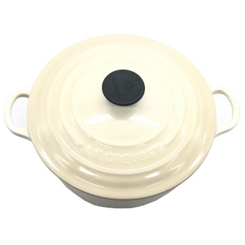LE CREUSET 両手鍋 アイボリー