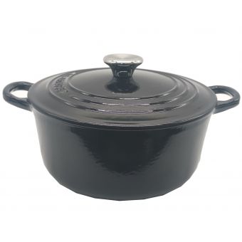 LE CREUSET (ルクルーゼ) 両手鍋 ブラック 22ｃｍ