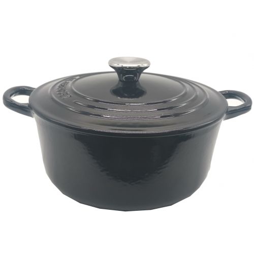 LE CREUSET (ルクルーゼ) 両手鍋 ブラック 22ｃｍ