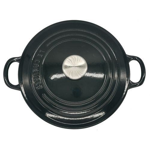 LE CREUSET (ルクルーゼ) 両手鍋 ブラック 22ｃｍ