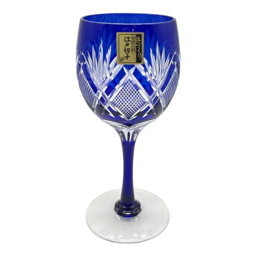 江戸切子 (エドキリコ) 切子 ブルー 大淵銀器 銀彩 5Pセット