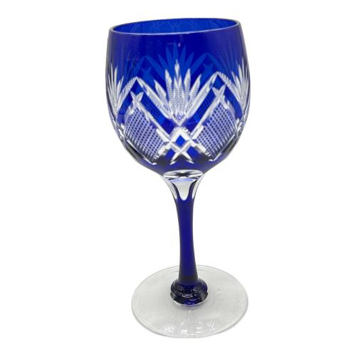 江戸切子 (エドキリコ) 切子 ブルー 大淵銀器 銀彩 5Pセット