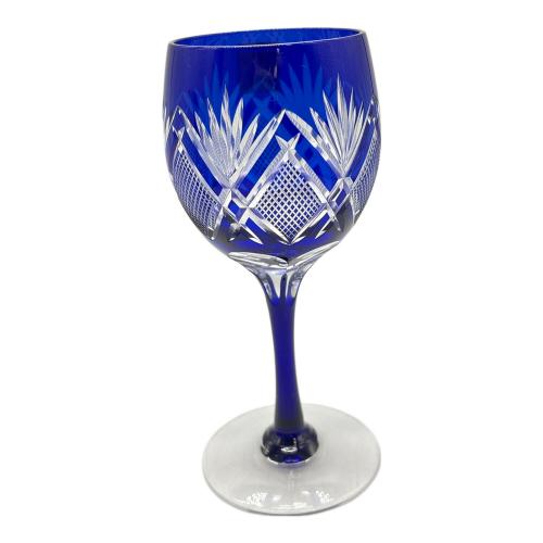 江戸切子 (エドキリコ) 切子 ブルー 大淵銀器 銀彩 5Pセット