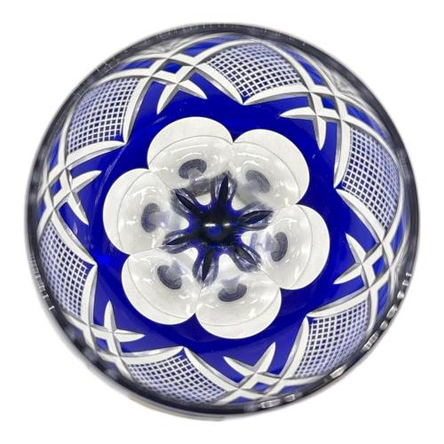 江戸切子 (エドキリコ) 切子 ブルー 大淵銀器 銀彩 5Pセット