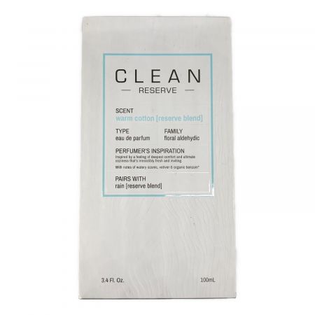 CLEAN (クリーン) オードパルファム リザーブ ウォームコットン 100ml 残量80%-99%
