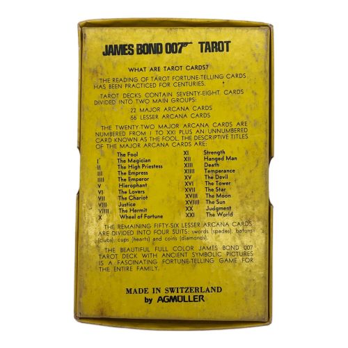 JAMES BOND 007 タロットカード 保管シミ有 スイス製 タロット78枚+広告カード2枚 廃盤品