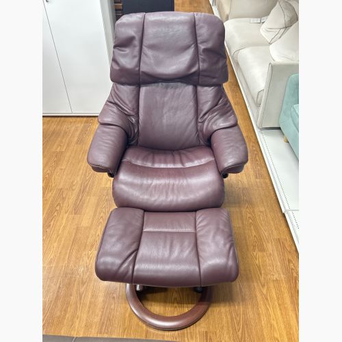 Ekornes (エコーネス) リクライニングチェアー ブラウン M ストレスレスチェア 202 オットマン付き レザー レノ