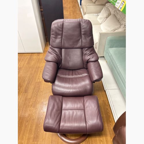 Ekornes (エコーネス) リクライニングチェアー ブラウン サイズS ストレスレスチェア  202 オットマン付き レザー レノ