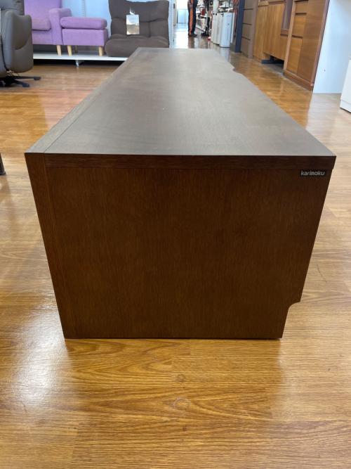 karimoku (カリモク) テレビボード ブラウン×ブラック 434 1枚扉 引き出し付き QU62