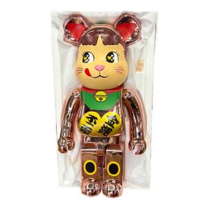 BEAR BRICK (ベアブリック) 招き猫ペコちゃん 金運ダブル小判 桃金メッキ 1000% フィギュア