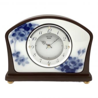 大倉陶園 (オオクラトウエン) 置時計 DECOR AZ748B ブルーローズ 箱破損有 SEIKO