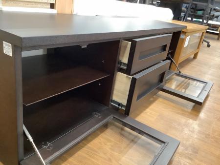 大塚家具 (オオツカカグ) テレビボード ブラウン 90 2枚扉 引き出し2段 