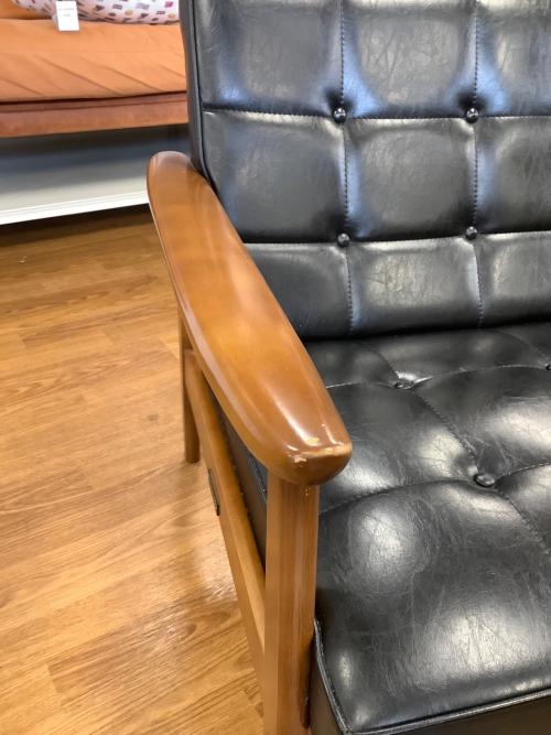 カリモク60 (カリモクロクマル) Kチェア2シーター ブラック×ブラウン 1