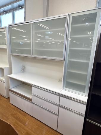 エスエークラフト (エステークラフト) レンジボード ホワイト×シルバー 112 3枚扉