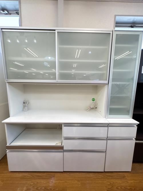 エスエークラフト (エステークラフト) レンジボード ホワイト×シルバー 112 3枚扉