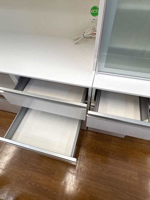 エスエークラフト (エステークラフト) レンジボード ホワイト×シルバー 112 3枚扉