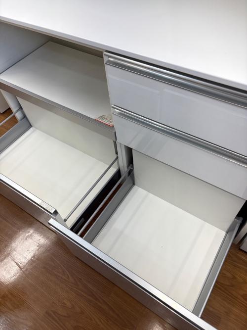 エスエークラフト (エステークラフト) レンジボード ホワイト×シルバー 112 3枚扉