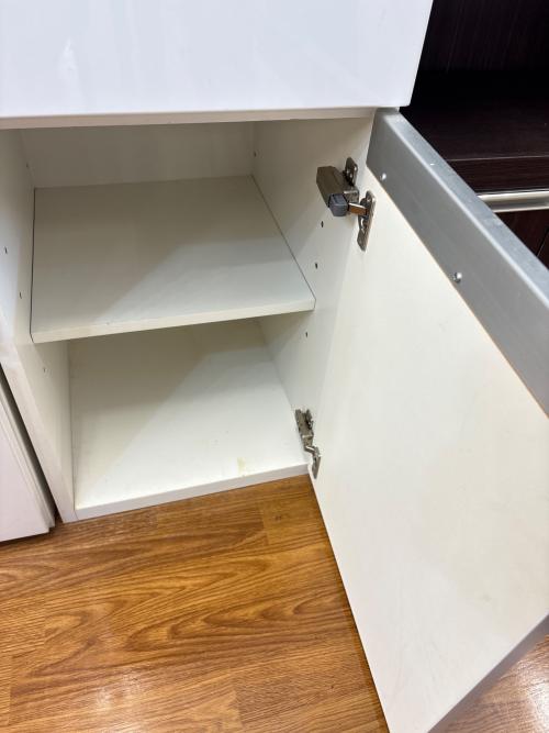 エスエークラフト (エステークラフト) レンジボード ホワイト×シルバー 112 3枚扉