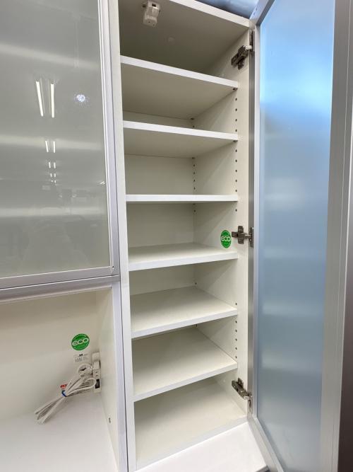 エスエークラフト (エステークラフト) レンジボード ホワイト×シルバー 112 3枚扉