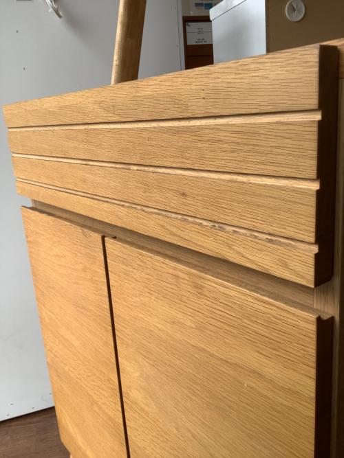 ISSEIKI キャビネット ナチュラル 203 2枚扉 引出付き ACHESCO