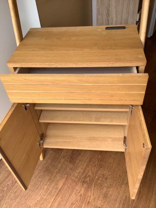 ISSEIKI キャビネット ナチュラル 203 2枚扉 引出付き ACHESCO