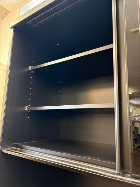 ニトリ キッチンボード グレー×ブラック 幅120cm×高さ200cm レンジ台付
