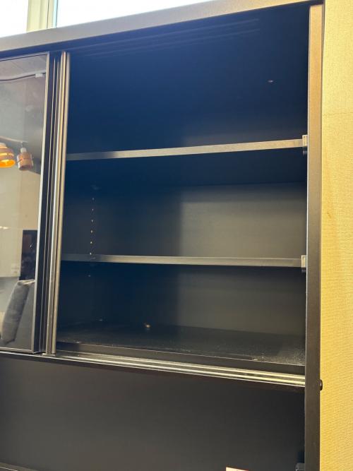 ニトリ キッチンボード グレー×ブラック 幅120cm×高さ200cm レンジ台付 リガーレ