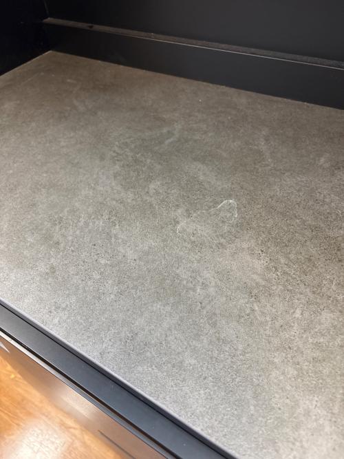 ニトリ キッチンボード グレー×ブラック 幅120cm×高さ200cm レンジ台付 リガーレ