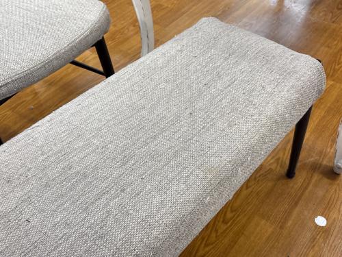 大塚家具 (オオツカカグ) ダイニング4点セット チャコールグレー×ブラウン テーブル・イス2脚・ベンチ 4点セット ユノ3