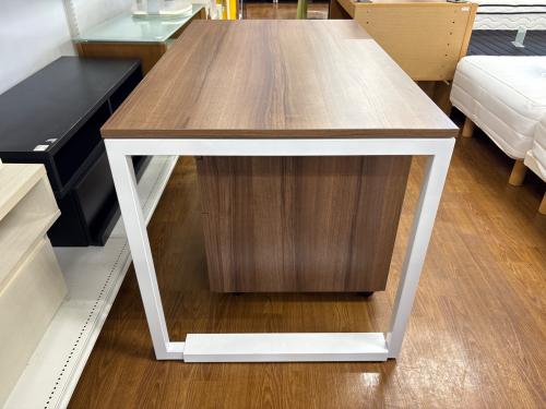 fantoni ufficio ワークデスク ブラウン×ホワイト ハイセンカバー有 303 ワゴン付（カギ付き）