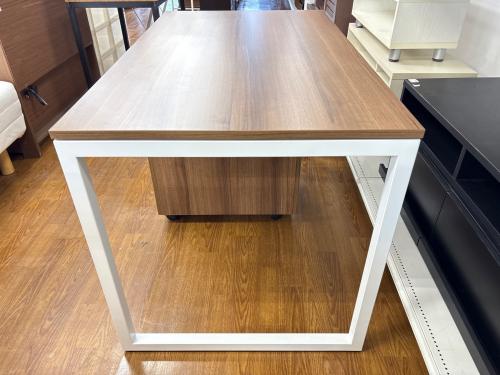 fantoni ufficio ワークデスク ブラウン×ホワイト ハイセンカバー有 303 ワゴン付（カギ付き）