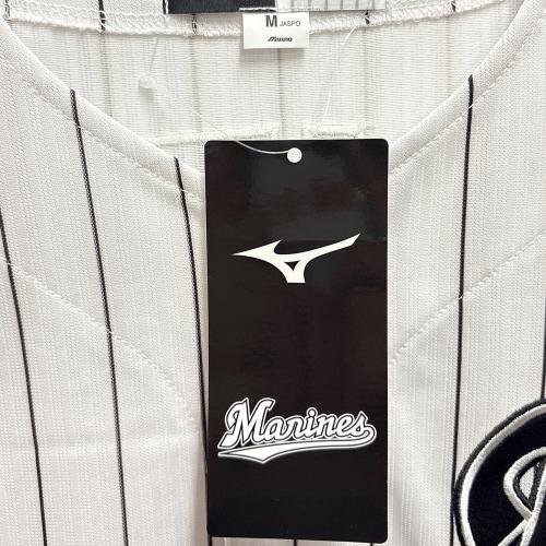 千葉ロッテマリーンズ (チバロッテマリーンズ) 応援グッズ Mサイズ ブラック×ホワイト 鳥谷 MIZUNO ユニフォーム レプリカ