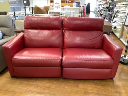 ニトリ 電動リクライニングソファー レッド 311 本革