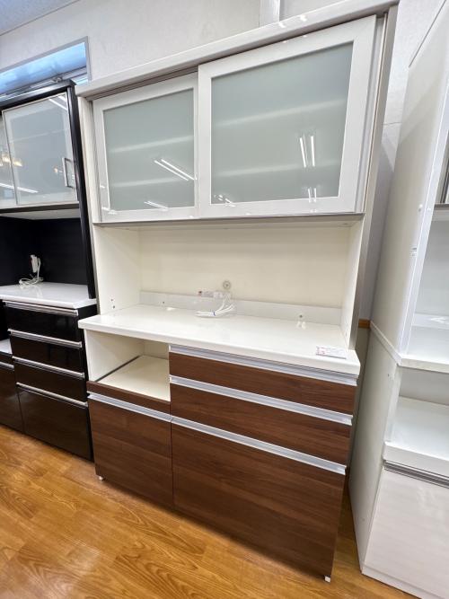 Pamouna (パモウナ) レンジボード ホワイト×ブラウン 2枚扉