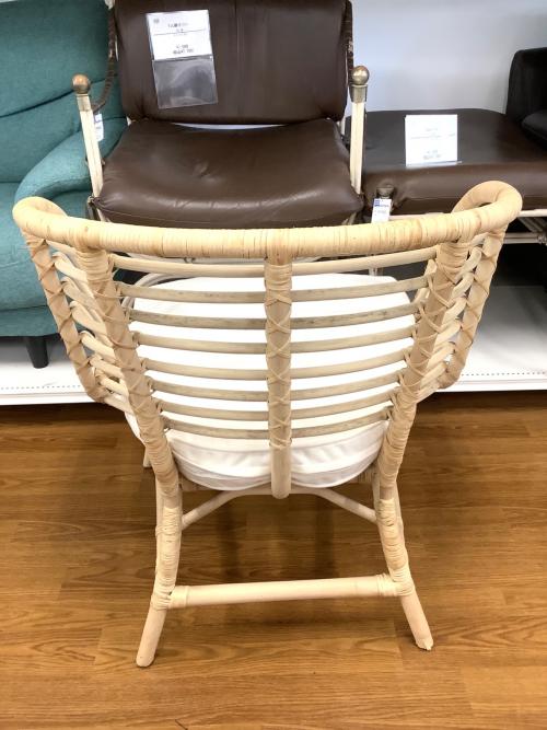 IKEA (イケア) ラタンチェア ナチュラル×ホワイト 1人掛け BUSKBO