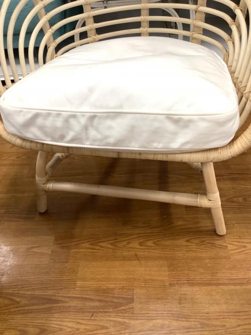 IKEA (イケア) ラタンチェア ナチュラル×ホワイト 1人掛け BUSKBO