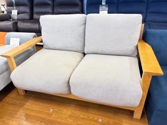 無印良品 (ムジルシリョウヒン) 2人掛けソファー @ カバーは別売りで交換可能 グレー×ナチュラル ソファ本体木製フレーム