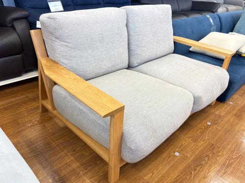 無印良品 (ムジルシリョウヒン) 2人掛けソファー @ カバーは別売りで交換可能 グレー×ナチュラル ソファ本体木製フレーム