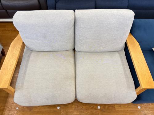 無印良品 (ムジルシリョウヒン) 2人掛けソファー @ カバーは別売りで交換可能 グレー×ナチュラル ソファ本体木製フレーム