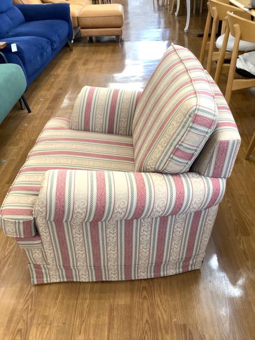 1人掛けソファー ベージュ×レッド 129 ファブリック