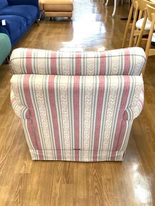 1人掛けソファー ベージュ×レッド 129 ファブリック