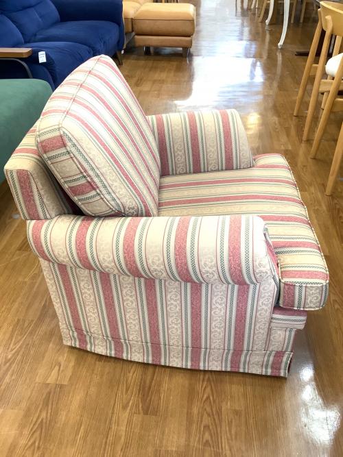 1人掛けソファー ベージュ×レッド 129 ファブリック