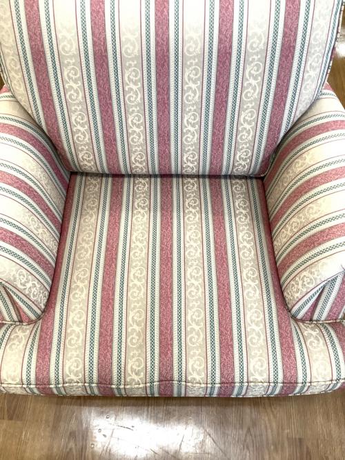 1人掛けソファー ベージュ×レッド 129 ファブリック