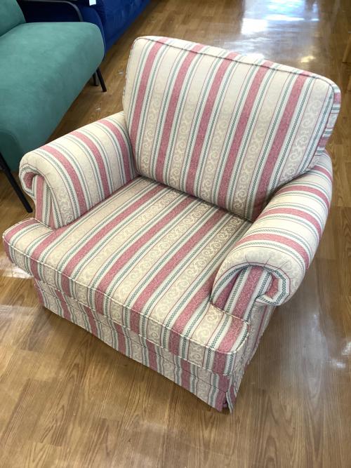 1人掛けソファー ベージュ×レッド 129 ファブリック