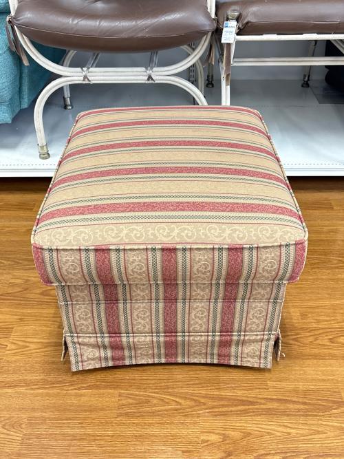 オットマン ベージュ×レッド 129 ファブリック