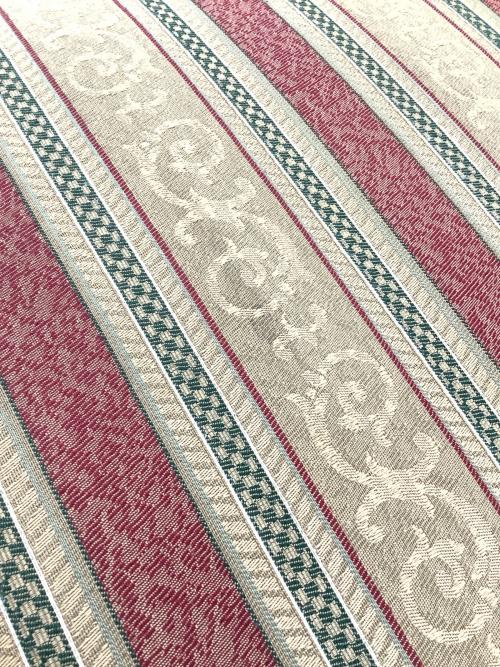 オットマン ベージュ×レッド 129 ファブリック